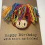 Rainbow Highland Cow Crochet Birthday Card Handmade Sprinkles, thumbnail 4 of 7