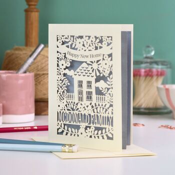 Personalised Papercut Happy New Home Card, 2 of 6