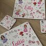 Kids Personalised Fairy And Unicorn Placemat, Coaster And Mug Dinner Set, thumbnail 7 of 10