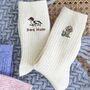 Personalised Dog Cashmere Wool Bed Sock Gift, thumbnail 1 of 9