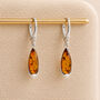 Sterling Silver Baltic Amber Teardrop Earrings, thumbnail 3 of 7
