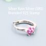 Sterling Silver Pale Pink Cz Flower Huggie Hoops, thumbnail 6 of 10