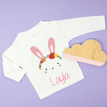 Personalised Bunny Girls Kids Top / T Shirt, 2 of 2