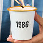 Personalised Birth Year Enamel Candle, thumbnail 1 of 5