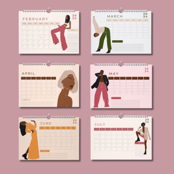 2024 Calendar Black Woman Fashion A3 Large Wall Mounted, 3 of 4