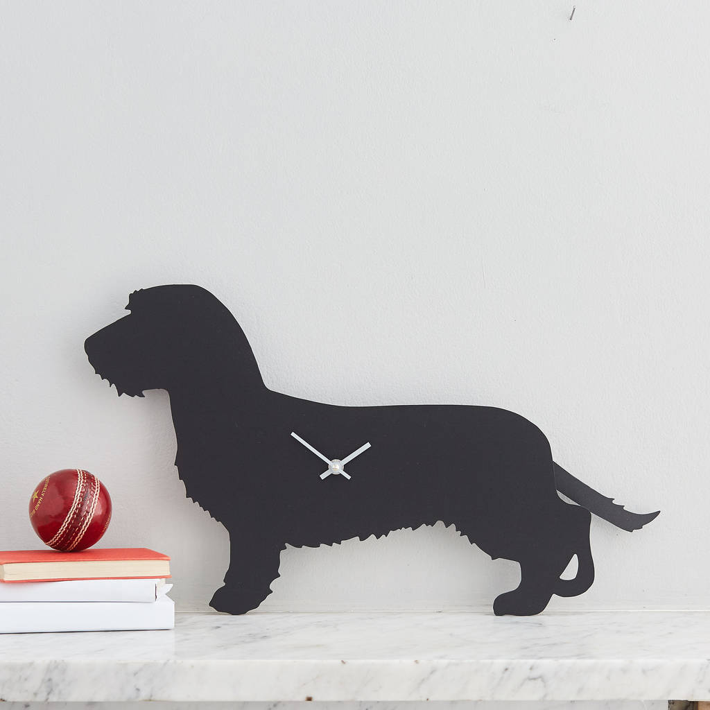 Wire Haired Dachshund Clock With Wagging Tail, 1 of 3