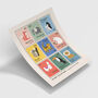 Animal Postage Stamps Children's Fine Art Print, thumbnail 2 of 4