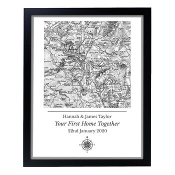 Personalised Old Series Map Black Framed Print, 4 of 4