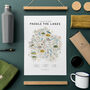 Paddle The Lakes Illustrated Map Checklist Print, thumbnail 1 of 6