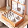 Glass Top Wooden Jewellery Box, thumbnail 8 of 11