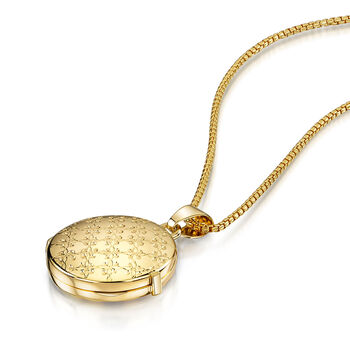 Italian Vine Round Locket – 18 K Gold Plated, 5 of 6