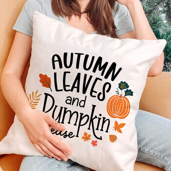 Autumn Leaves And Pumpkin Please Cushion, 3 of 6