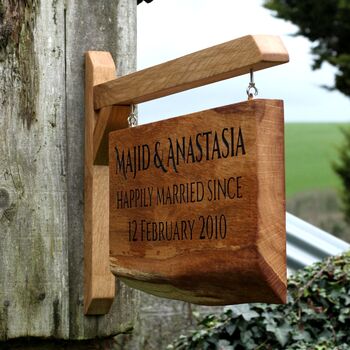 Live Edge Engraved Double Sided Swinging Sign, 9 of 11