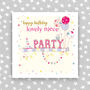 Niece Birthday Card Party Theme, thumbnail 1 of 3