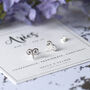Aries Zodiac Symbol Sterling Silver Studs, thumbnail 2 of 11