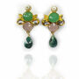 Emeralds, Aqua And Rose Chalcedony Earrings, thumbnail 2 of 2