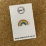 Rainbow Retro Style Enamel Pin Badge, thumbnail 2 of 3