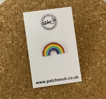 Rainbow Retro Style Enamel Pin Badge, 2 of 3