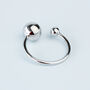 Sterling Silver Ball Detail Open Ring, thumbnail 2 of 4
