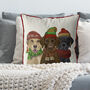 Winter Labradors, Christmas Cushion, thumbnail 1 of 4