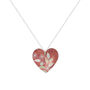 Coral Colour Leaf Heart Necklace UK Made, thumbnail 1 of 2