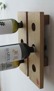 Solid Oak Wall Mounted Wine Rack Bespoke Sizes, 8 of 11