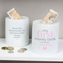 Personalised Pink My First Ceramic Money Box, thumbnail 1 of 4