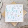 To The World You Are A Teacher Yellow Gold Earrings, thumbnail 1 of 3