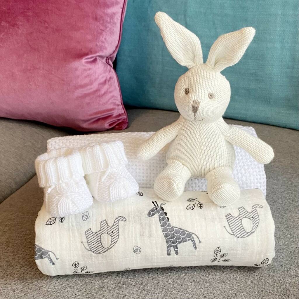 White Newborn Gift Set Bundle Perfect Baby Shower Gift By Tilly & B