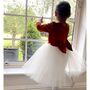 Burnt Orange Long Sleeve Velvet Tutu Dress, thumbnail 5 of 8