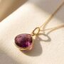 Ruby July Birthstone Gold Plated Pendant Charm Necklace, thumbnail 1 of 3