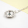 Sterling Silver Domed Aquamarine Satin Necklace, thumbnail 4 of 8
