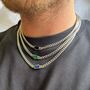 Silver Opal Gemstone Cuban Necklace Chain For Men, thumbnail 10 of 12