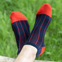 Pin Stripe Black Crew And Navy Trainer Men’s Socks, thumbnail 1 of 7