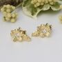 Diamond Cherry Blossom Stud Earrings, 18ct Gold, thumbnail 4 of 7