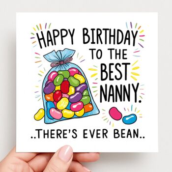 Best Nanny Jelly Bean Birthday Card, 2 of 2