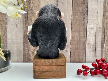 Monkey Reading Newspaper Ornament – Statue Figurine, 3 of 9