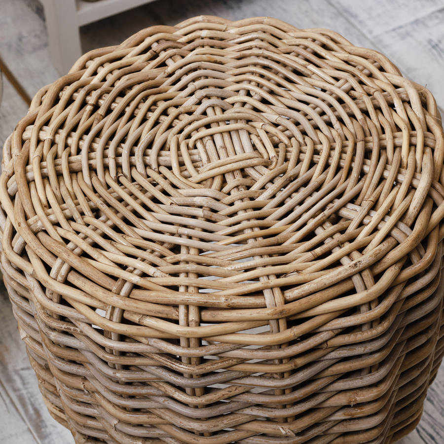 Grey Rattan Stool By Dibor