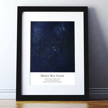 Personalised Metallic Star Map Night Sky Print, 2 of 6