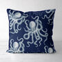 Blue And White Random Octopus Cushion, Multi Cols Avail, thumbnail 3 of 7