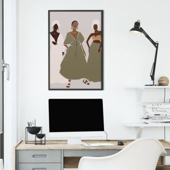 Set Of Three Abstract Black Women A3 Poster Print, 5 of 12