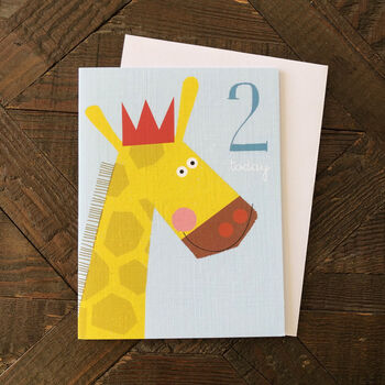 Mini Giraffe 2nd Birthday Card, 3 of 5