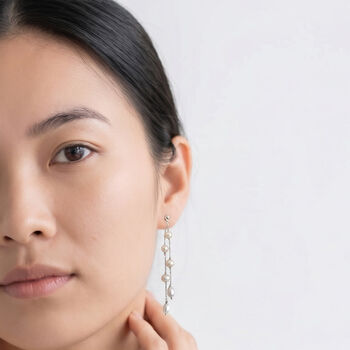 Timeless Pearl Double Drop Earrings, 2 of 2