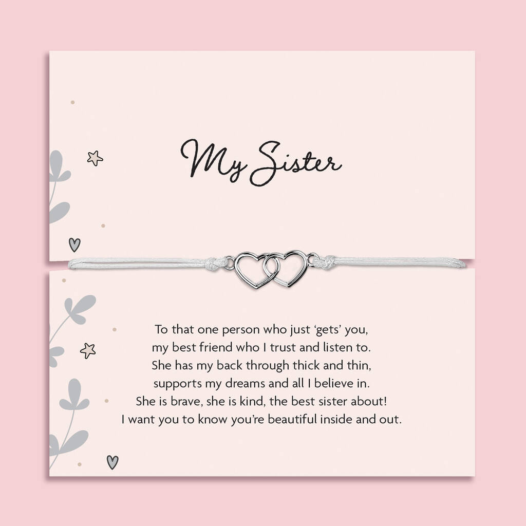 My Sister Interconnecting Heart Bracelet, 1 of 8