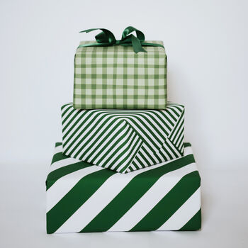 Green Candy Stripe Luxury Wrapping Paper, 3 of 7