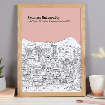 Personalised Swansea Graduation Gift Print, 9 of 9