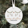 Custom Merry Christmas Ceramic Ornament With Name, thumbnail 1 of 7