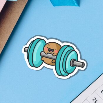 Cute Fitness Potato Vinyl Sticker, 7 of 8