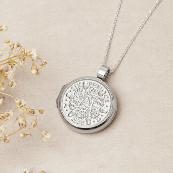 90th Birthday 1935 Or 1936 Sixpence Locket Necklace, 2 of 7