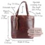 Leather Shopper Tote Bag, Distressed Brown, thumbnail 5 of 5